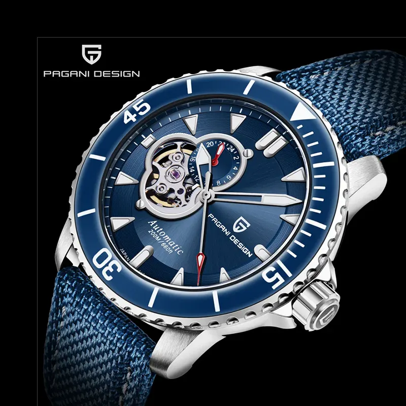 Pagani Design Fifty Fathoms Open Heart Men's Watch-  PD-1674